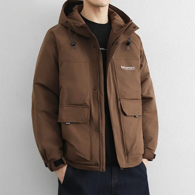 

Мужская легкая хлопковая куртка с капюшоном, ветрозащитная, дышащая, повседневная рабочая одежда, с наполнителем из полиэфирного волокна и шелкового хлопка