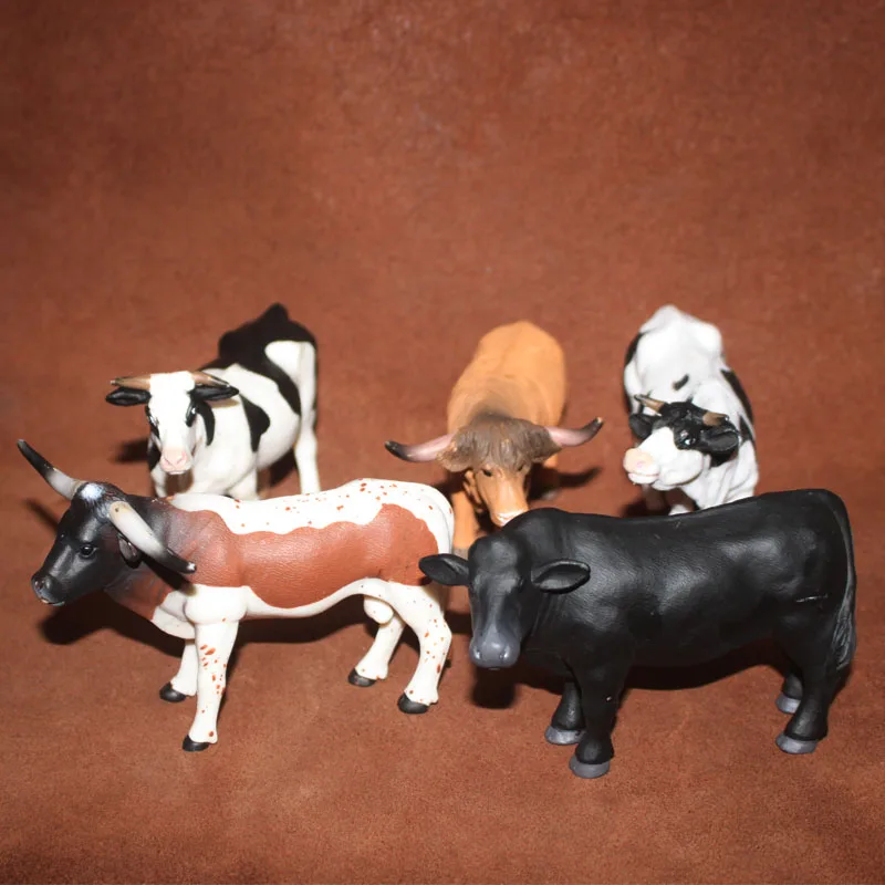 Terra by Battat Modelos de Animais de Fazenda Brinquedo Vaca Holstein Nea Vaca com Chifres Boneco de Simulação Estático par...