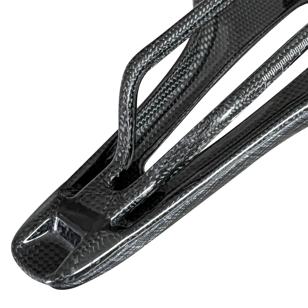 BALUGOE Leichter Carbonfaser-Sattel mit Vakuum-Leder-Oberfläche, Pneumatischer Rennrad- und Mountainbike-Sattel, Fahrradkissen, Fahrradteile – Detail 11