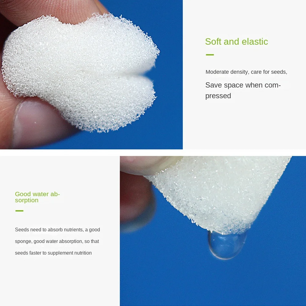 50/100Pcs Soilless Hydroponic Nursery Sponge Round Planting Sponge Vegetables Flowers Seedling Tray Roots Fixed Sponge