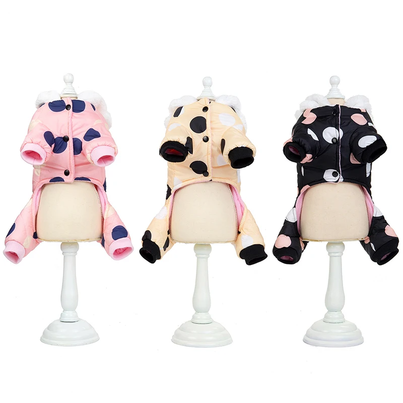 Winter Warm Dog Clothes Pet Jumpsuit Jacket Puppy Thick Padded Coat for Small Medium Dogs Hooded Vest Chihuahua Bulldog Costumes