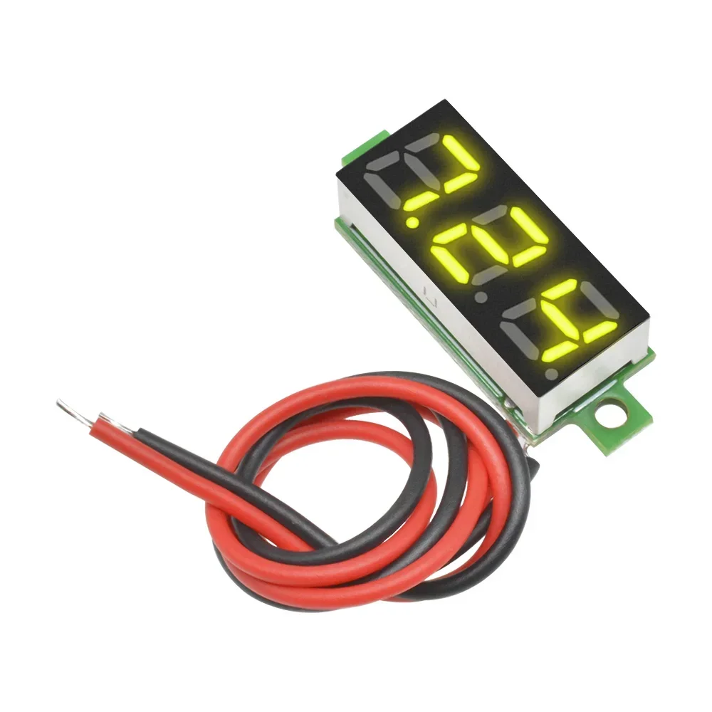 Voltímetro Digital LED de CC de 0,28 pulgadas, medidor de voltaje de 5-30V, Detector de probador de voltaje de energía móvil para automóvil, rojo, verde, azul, amarillo