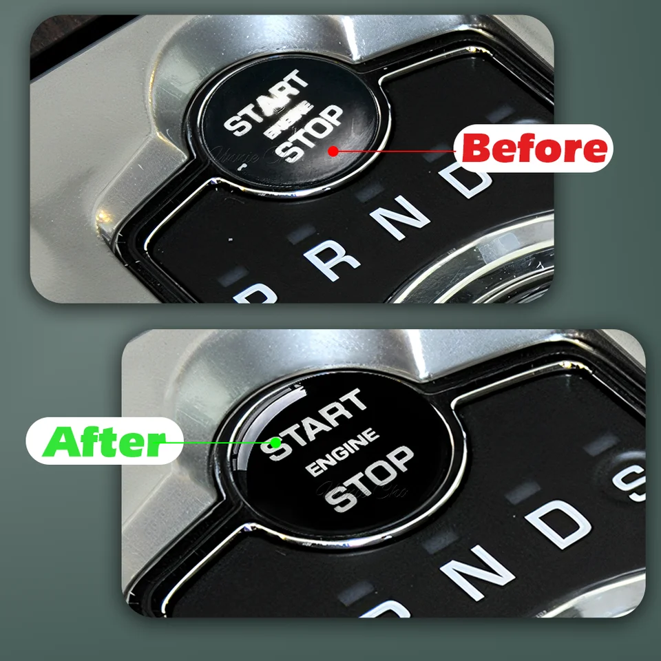 Zilveren Start-stop Knop Cover Voor Jaguar XF 2008-2015 - Aluminium Look - 1:1 Pasvorm - Zelfklevend