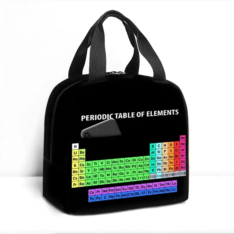 Periodic Table of Elements Insulated Lunch Bag Scientific Physical Chemistry Picnic Waterproof Cooler Tote Bag Thermal Lunch Box