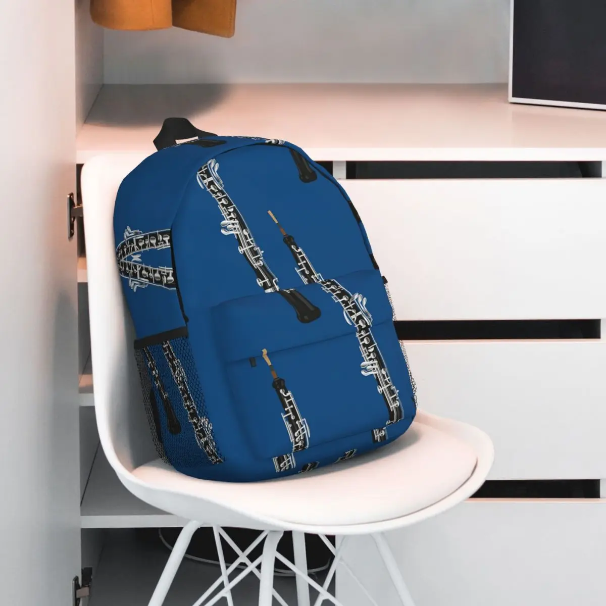 Oboe On Blue mochilas para niños y niñas, mochila escolar de dibujos animados para estudiantes, mochila para portátil, bolso de hombro de gran capacidad