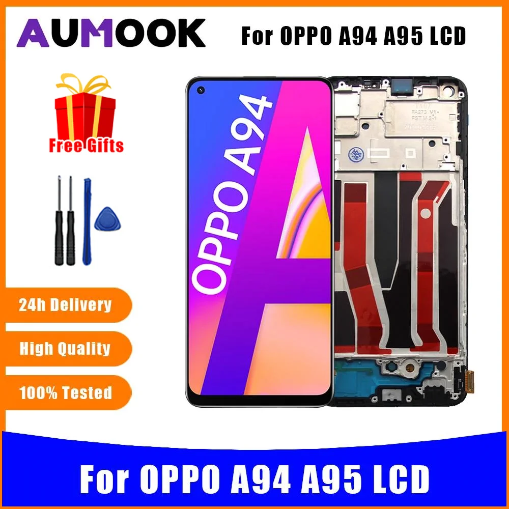 AAA+ AMOLED For OPPO A94 5G A95 5G LCD Display Touch Screen Digitizer TFT For OPPO A94 4G CPH2203 CPH2211 Replacement Parts