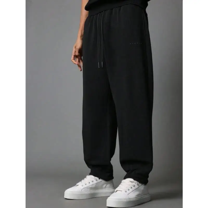 

Мужские повседневные брюки свободного кроя до щиколотки, эластичные, удобные, зимние, с высокой талией, свободные, для прогулок