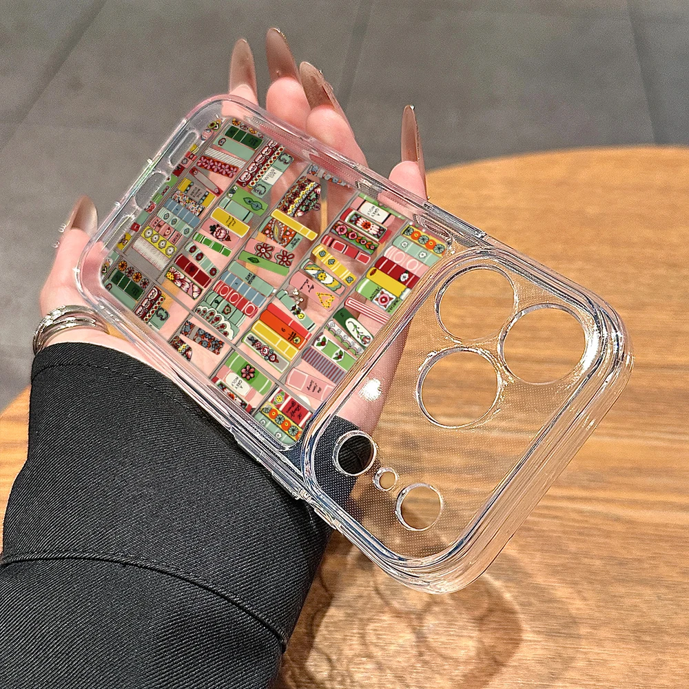 Kreatives Blumen-Bücherregal-Design Klare Hülle für Xiaomi 12 T Pro 13 T Pro 14 T Pro 15 T Pro 17 Pro Max Mi 11 Lite 5G Silikon-Funda – Detail 1