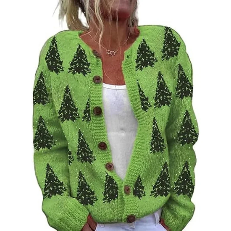 

Новый женский свитер ранней весны и осени с 3D принтом, кардиган, модное повседневное универсальное вязаное пальто с круглым вырезом