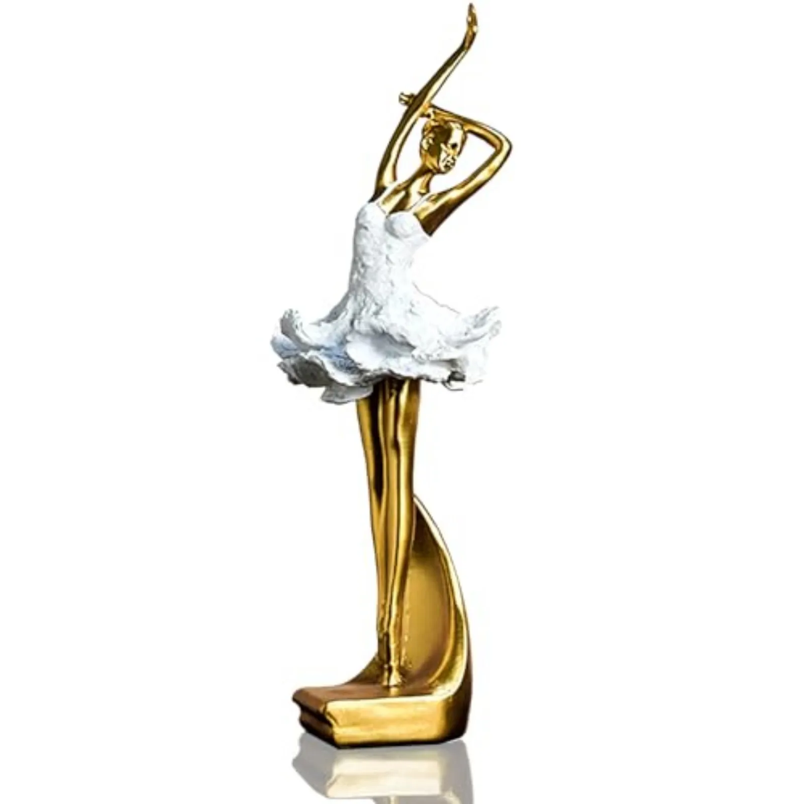 

Golden Silver Resin Dancer Statue Sculpture of Dancing Lady Home Decoration Ballet Dancer Figurine for Home Office Hotel