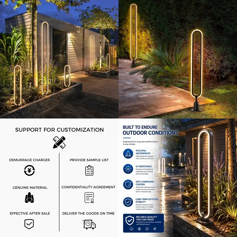 【CHIMU HOME】IP65 Waterproof Aluminum LED Bollard Light Modern Outdoor Garden Lawn Landscape Yard Lamp