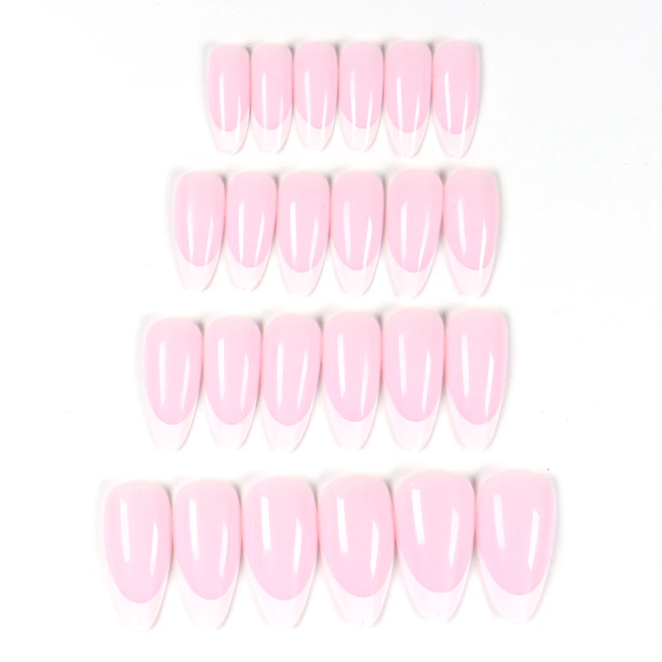 24 uñas cortas francesas minimalistas con 1 gel y 1 lima 2
