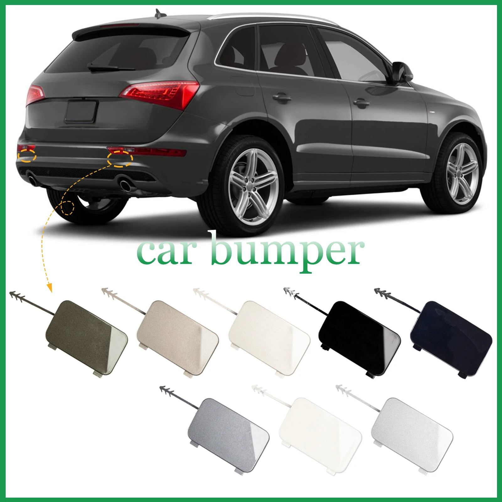 

Rear Bumper Tow Hook Cover Towing Eye Cap Lid Fit For Audi Q5 2008-2017 8R0807449 8R0807450 Car Accessories