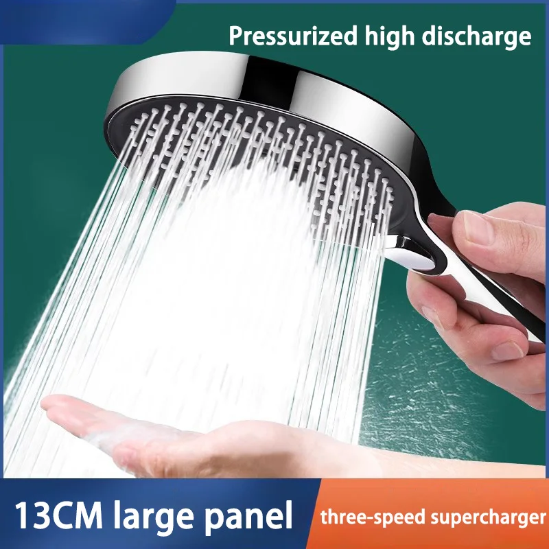 High Pressure 13cm Shower Head Black 3 Modes Water Saving Spray Nozzle Massage Rainfall Shower Bathroom Accessories New