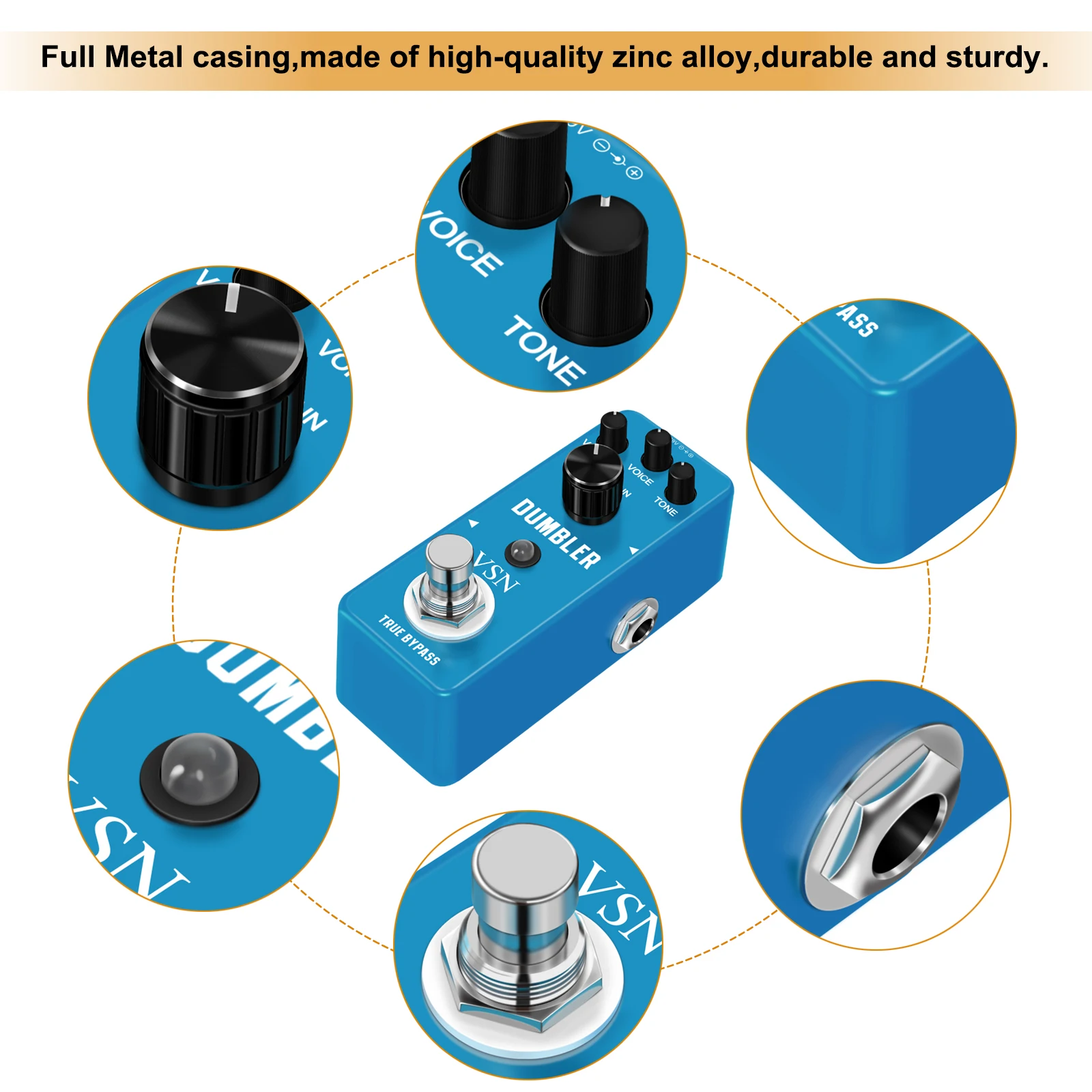 VSN Dumbler Guitar Effect Pedal Based On Zendrive From Tasty Light Overdrive to Juicy Medium Low Distorortion Dumbal Dumble