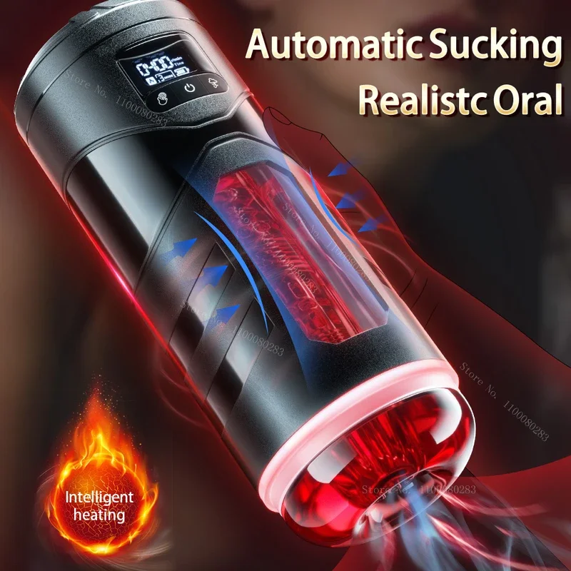 

Automatic Heated Male Masturbator Cup Sucking Vibration Blowjob Masturbation Real Vagina Pocket Adults Sex Machines Toys For Man