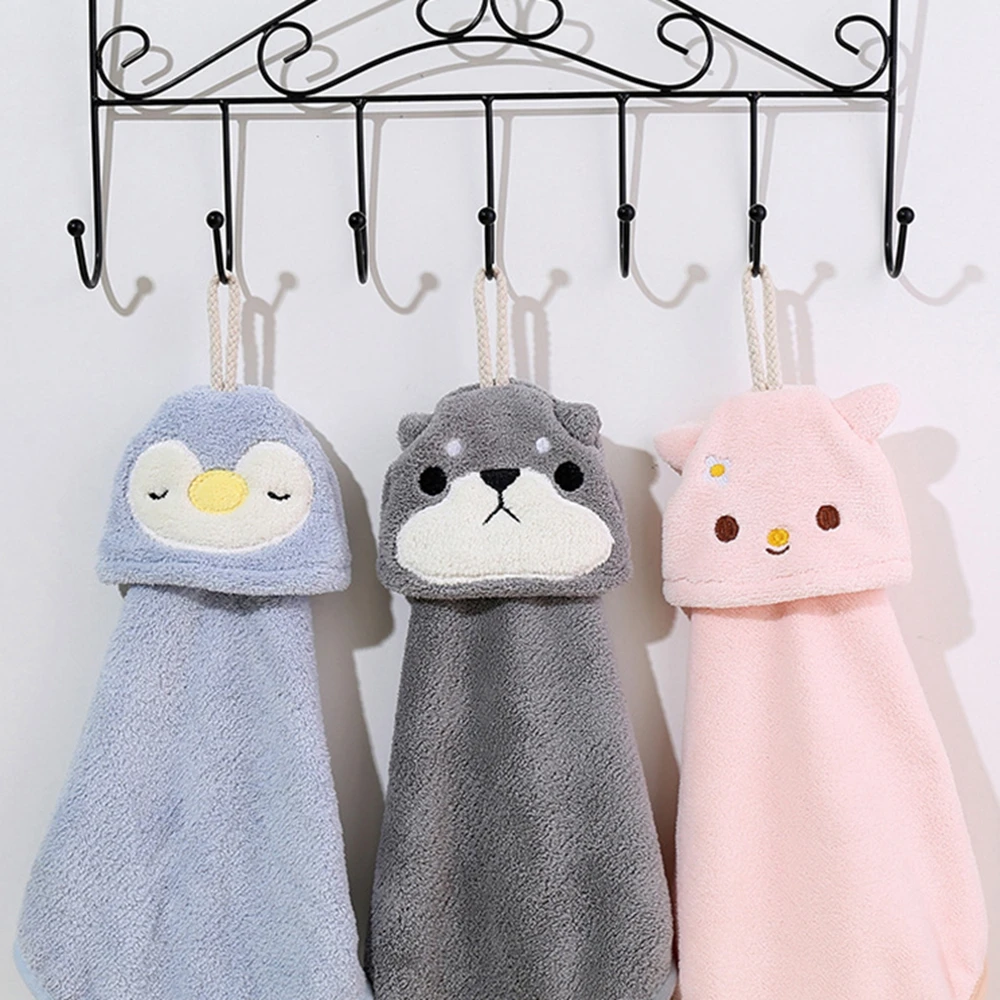 Soft Cute Animal Cleaning Cloth Microfiber Towel Hand Towel Quick Drying Hand Towel Kitchen Supplies