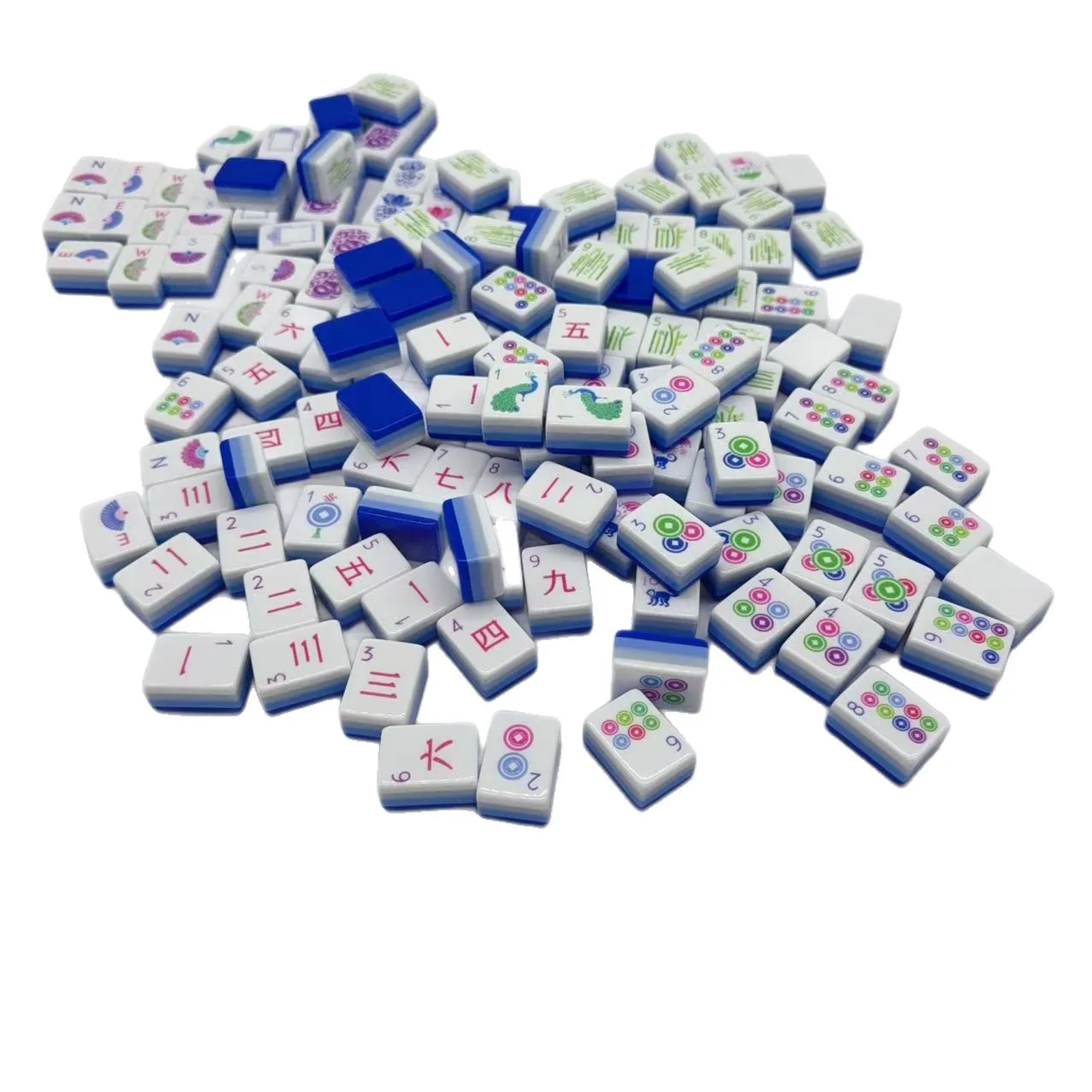 

Engraved Acrylic American Mahjong Tiles Set 4-layer Navy Blue Mah-jongg Tiles Elegant Game Set Suitable for Adult Entertainment