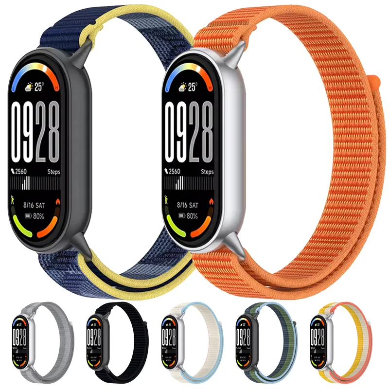

Nylon Loop Sports Strap for Xiaomi Mi Band 10 /10NFC SmartWatch Wristband Replacement for Miband 9 8 Bracelet Belt Accessories