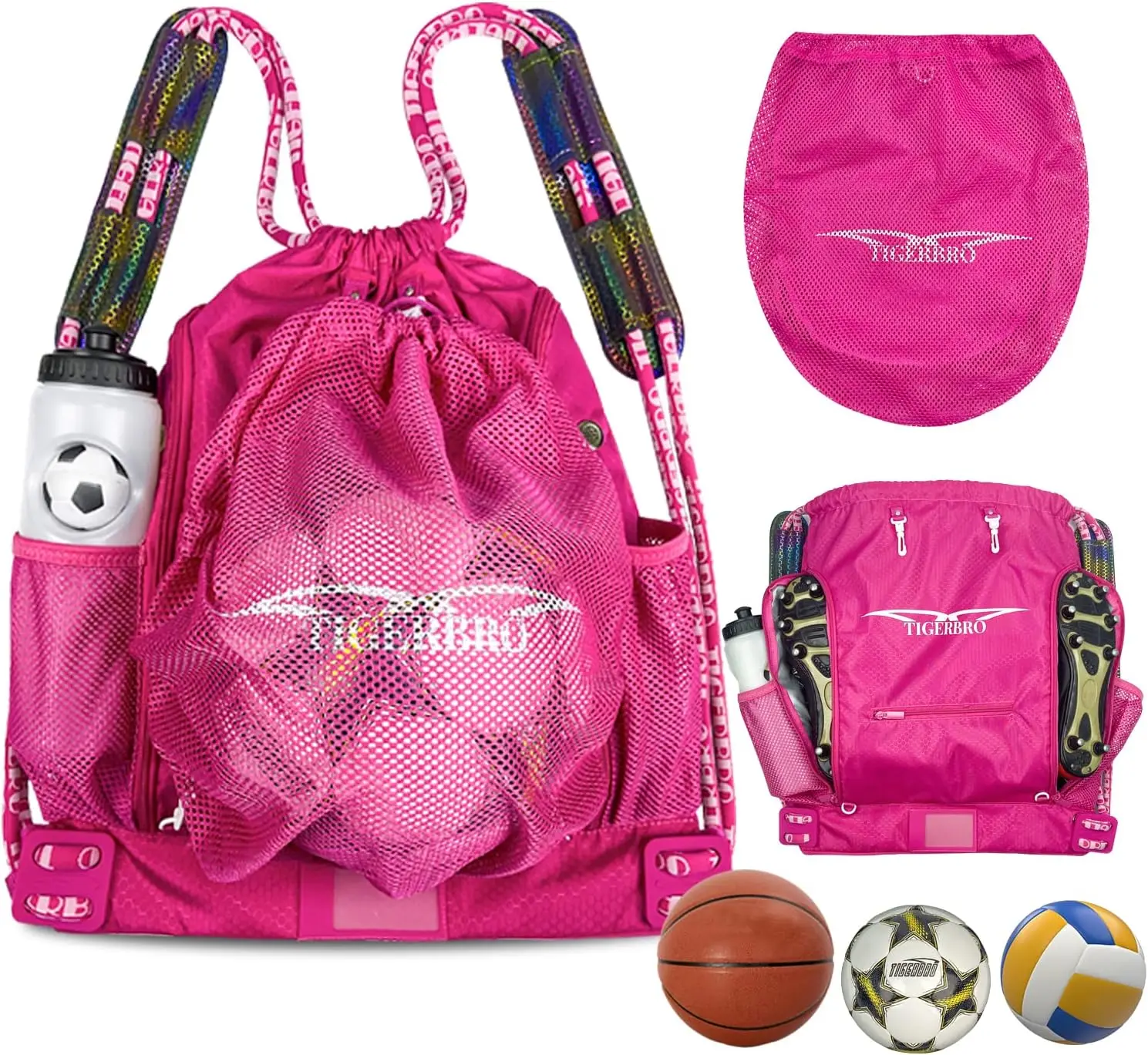 

Multifunctional basketball backpack with detachable bag