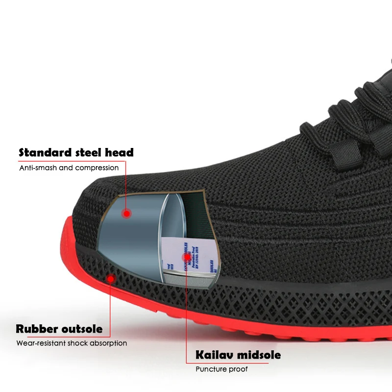 Zapatos de seguridad punta de acero Ryder transpirables indestructibles hombre - imagen 3