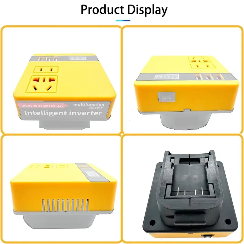 Battery Inverter Power Inverter for Dewalt 20V Battery DC 18V to AC 220V Portable Power Station Generator Charger Adapter