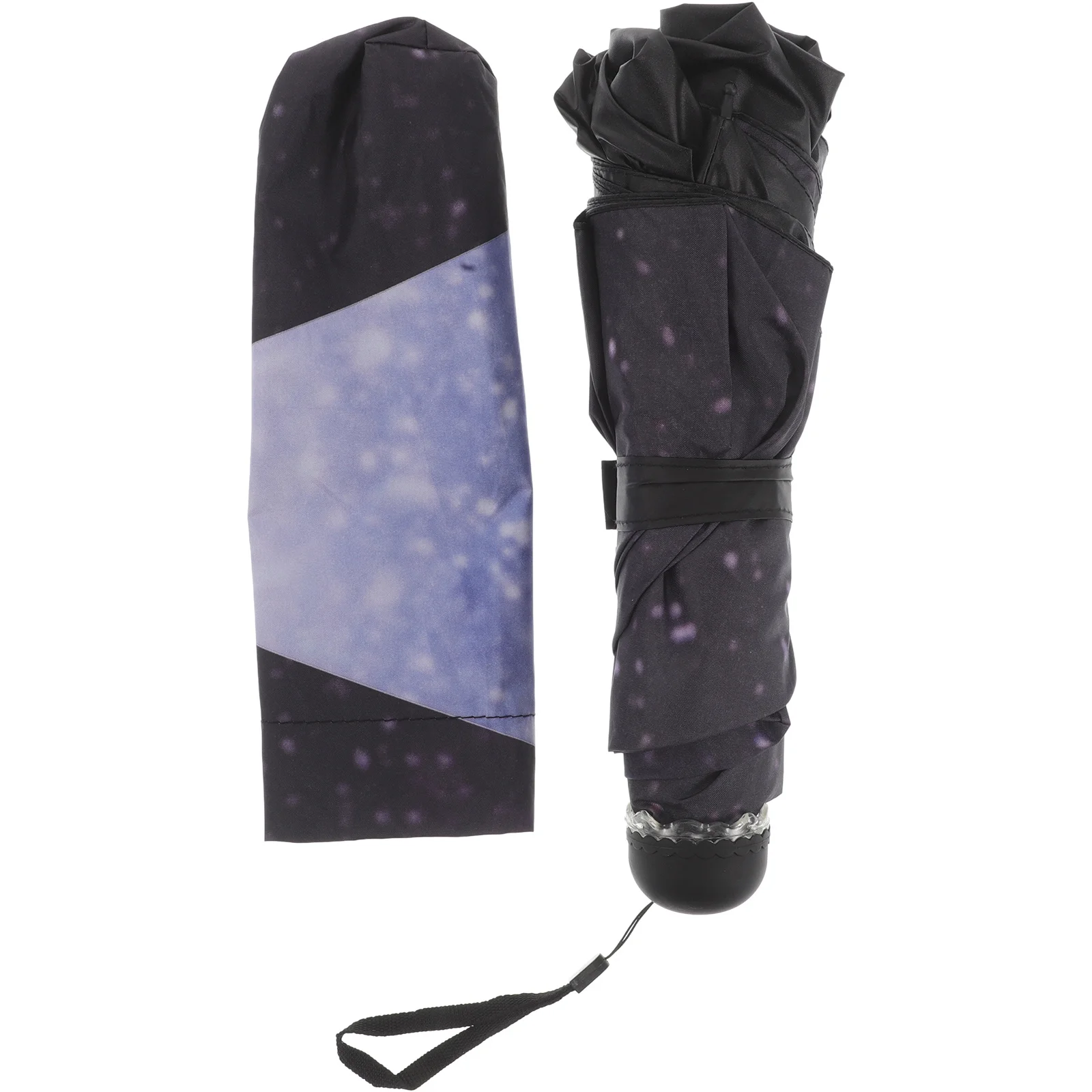 

Anti-Uv Rain Protection Windproof Sky Pattern 3 Folding Umbrella Portable Lightweight Outdoor Beach Shopping Parasol