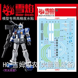Model Decals Water Slide Decals Tool For 1/144 HG GTO GM Cannon with Rocket Bazooka Fluorescent Sticker Models Toys Accessories