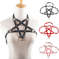 European and American fashion leather five-pointed star straps, suspenders, punk style adjustable straps, corsets, bondage cloth
