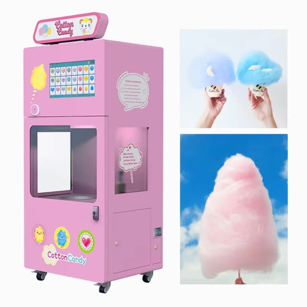 Fully Automatic Cotton Candy Vending Machine 10 Flavors High Capacity Commercial Use Candy Flossy Making Machines for Sale