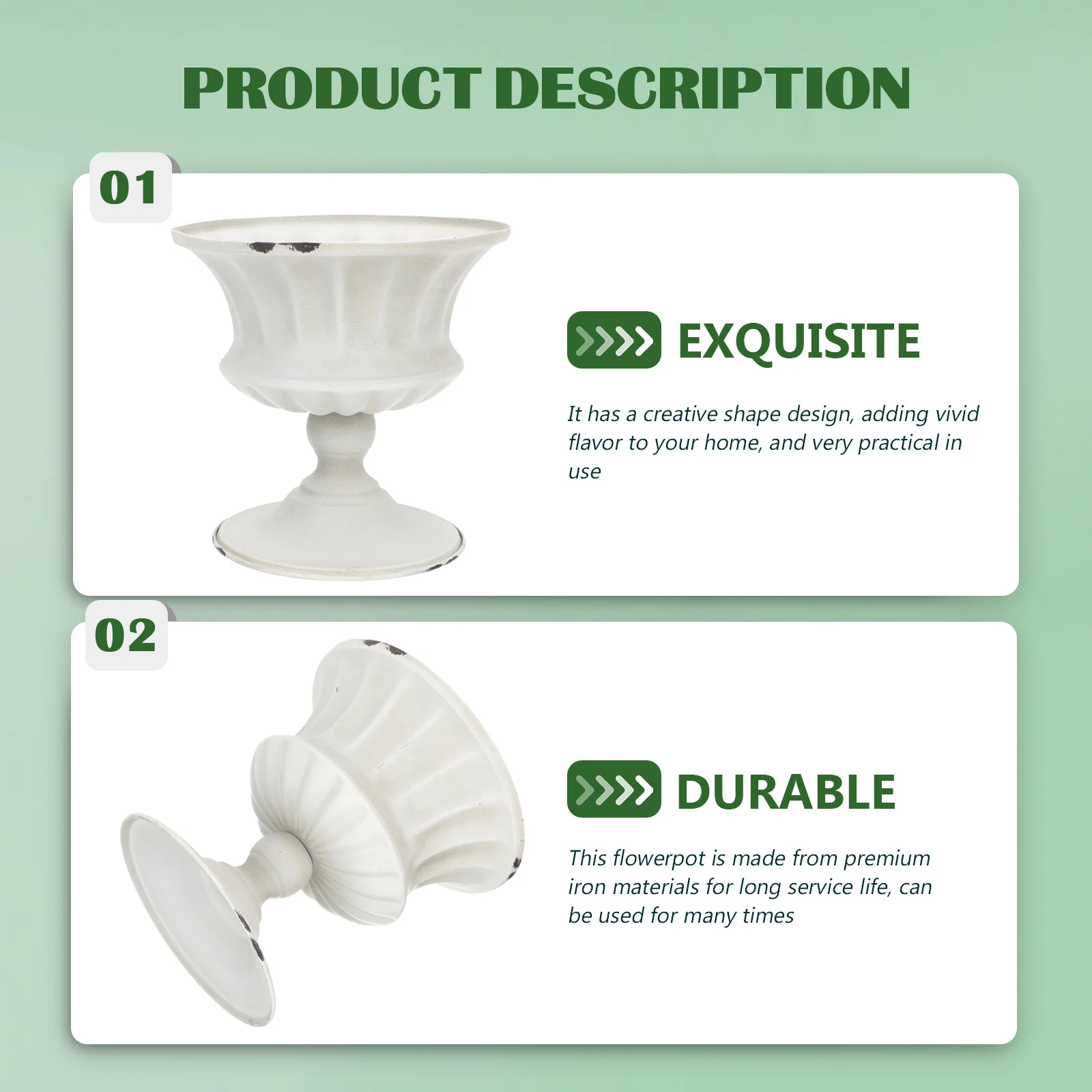 

European Style Iron Flowerpot Vintage Plant Container for Indoor Balcony Garden Home Decorative Creative Flowerpot