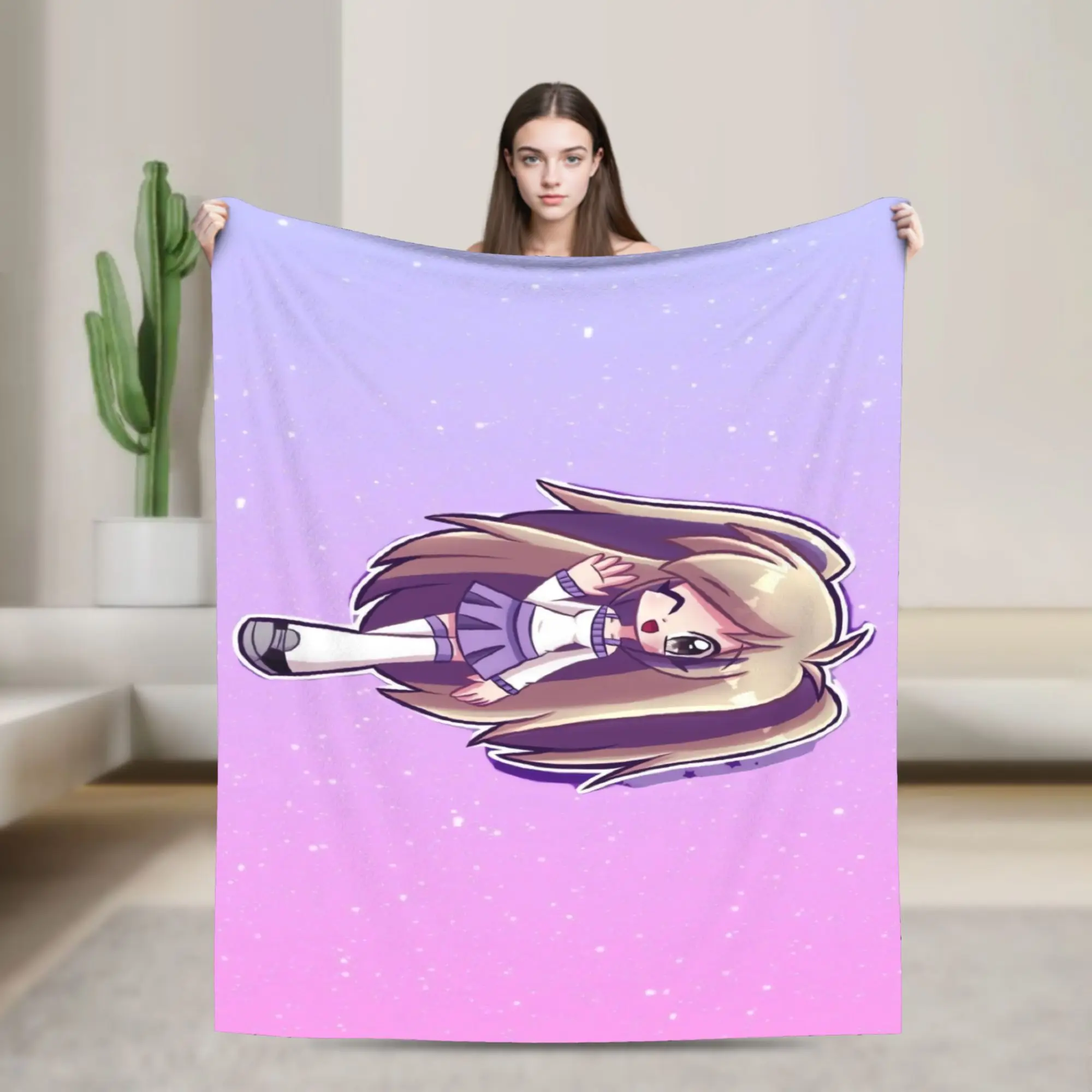 Soft Warm BlanketGirls Boys Travel Pink Purple Gradient Lyna Vallejos Throw Blanket  For Home Decor Funny Sofa Bed Cover