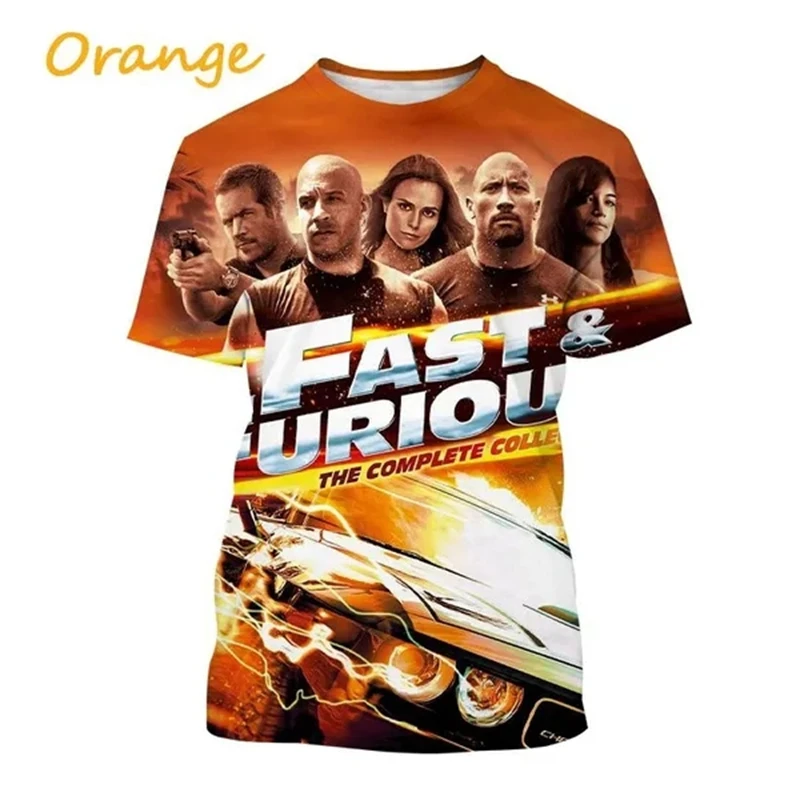 New Movie The Fast And Furious 3D Printing T-shirt Summer Personality Unisex Super Cool Street Style Casual Short Sleeve Tshirt