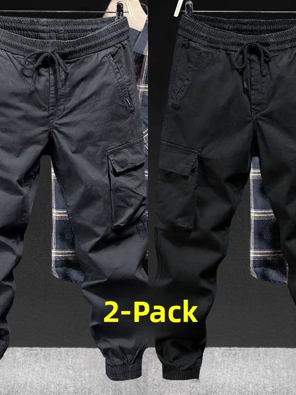 Męskie spodnie robocze w stylu retro American Casual, letnie, cienkie, elastyczne, luźne, duże rozmiary, odporne na zużycie, sportowe spodnie rekreacyjne.