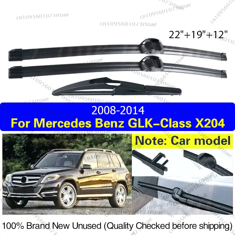 

For Mercedes-Benz GLK-Class X204 2008 - 2014 Wiper LHD Front Rear Wiper Blades Windshield Windscreen 22"+19"+12" Car Accessories