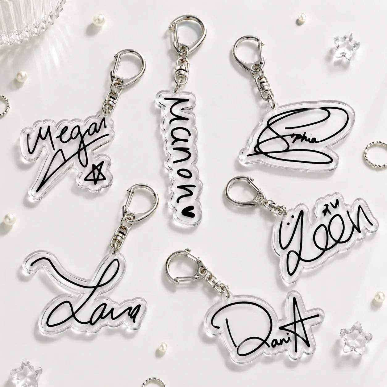 Hot Katseye Signatures Keychain for Bag Accessories Bag Charm Yoonchae Megan Lara Sophia Daniela Keyrings Key Chains Fans Gift