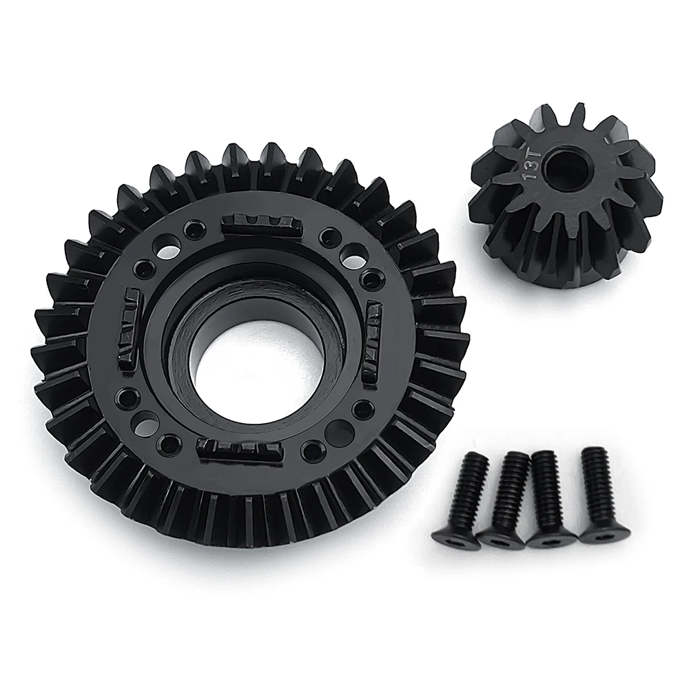 TRINOOD Stahl Vorder- und Hinterachse Differential Diff Gear Drive Kegelradsatz für 1/7 T-RAXXAS UDR Unlimited Desert Racer Teile