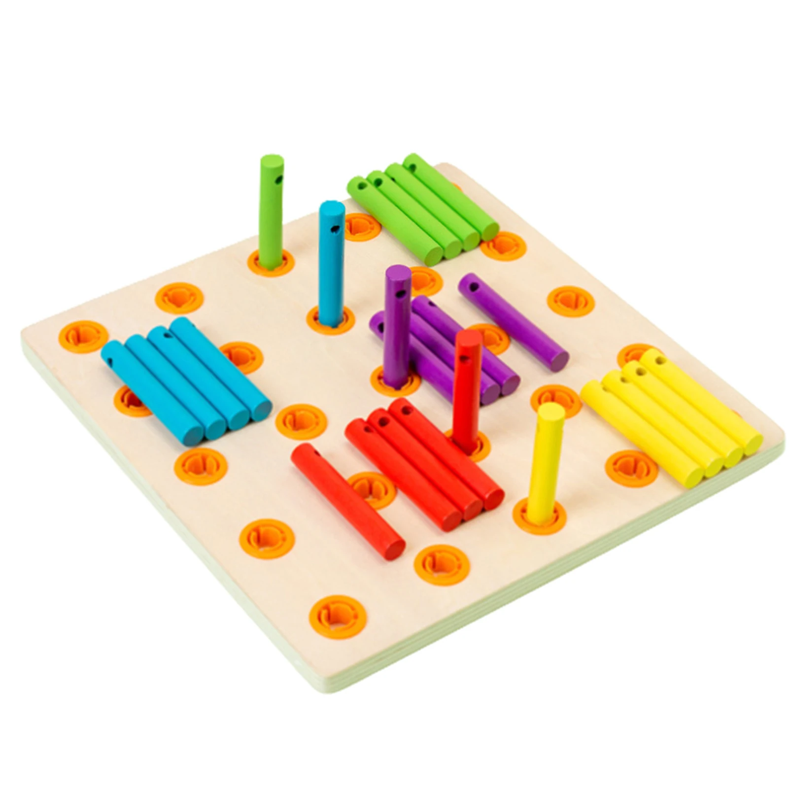 Quebra-cabeça infantil caixa de contas vara jogo de rosqueamento brinquedo de coordenação mão-olho