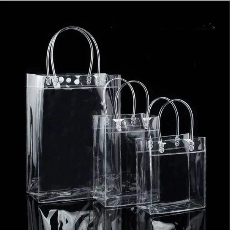 Sac fourre-tout transparent étanche, sac à provisions transparent réutilisable en PVC, sac à main initié, sac de rangement de voyage mental Hler, 10 pièces, 20 pièces