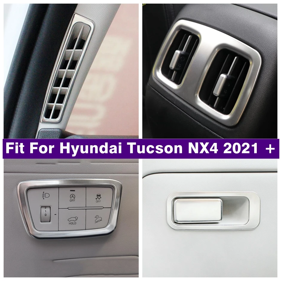 

Glove Storage Box Handle Sequins / Pillar A / Lights Control Switch Button Cover Trim Fit For Hyundai Tucson NX4 2021 - 2023