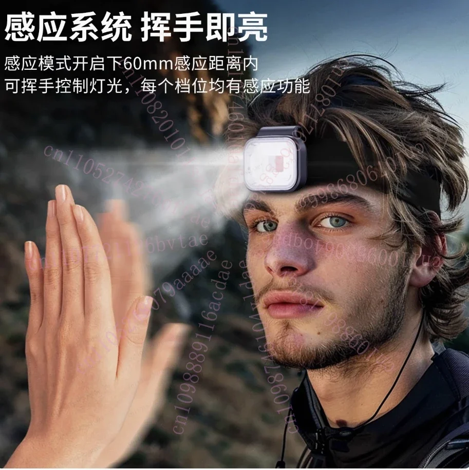 Magnetic Headlight Mini Portable Strong Super Bright Night Fishing Light Outdoor Headwear Charging Fishing Special Waterproof