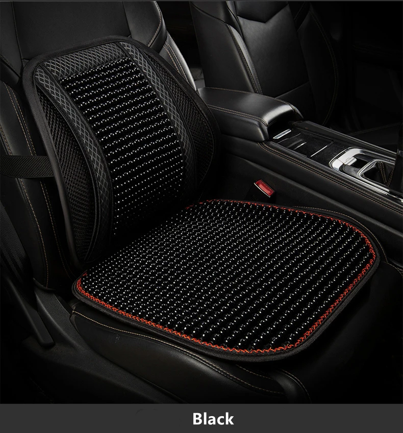 Car Seat Cushion Summer Cool Cushion Single Piece of Wood Beads Summer Breathable Cushion Ventilation Cold Four Seasons Availabl