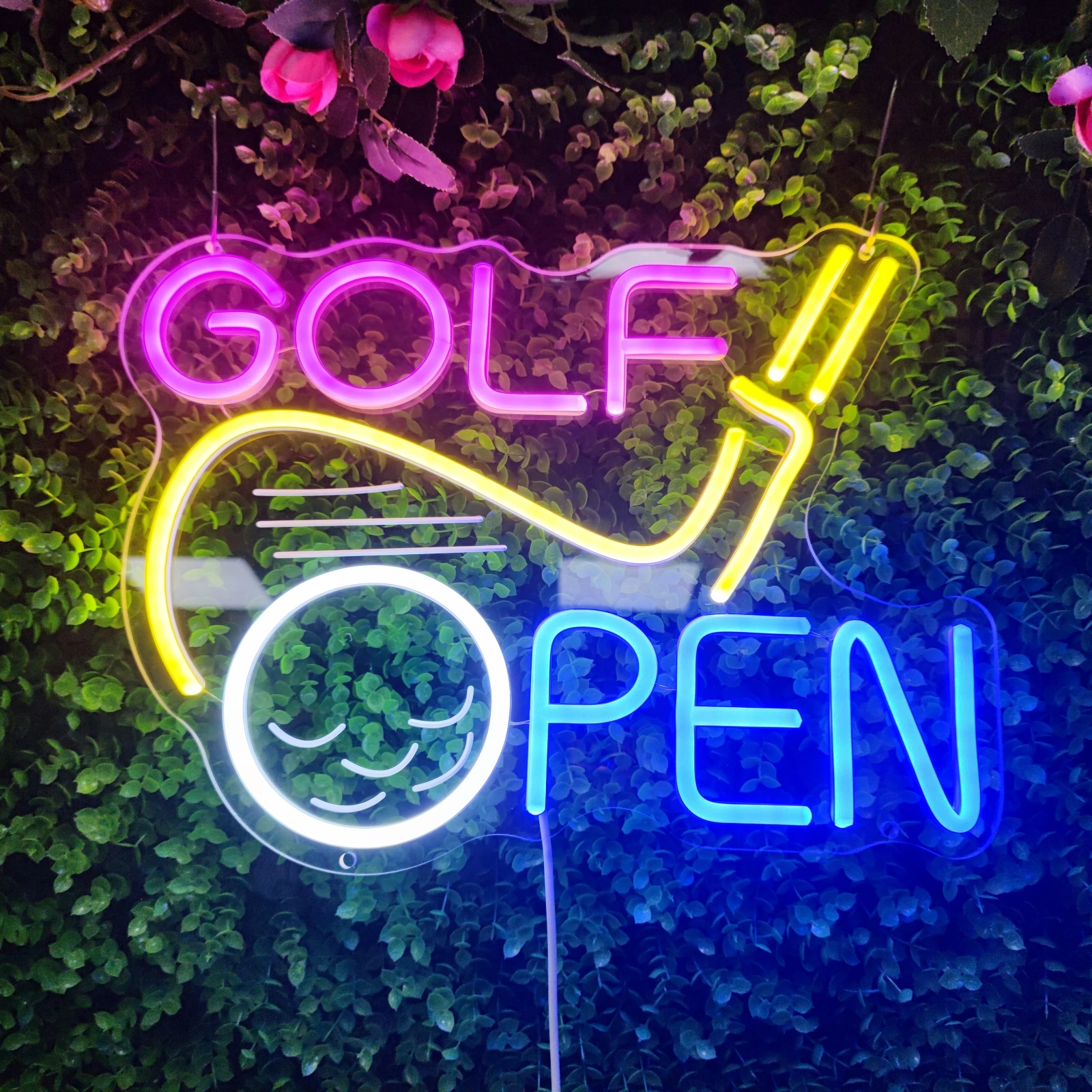 

Golf Open Neon Signs Neon LED Sign For Golf Restaurant Wall decor Party Luminous Business Sign Sport Club Wall Decorations Light