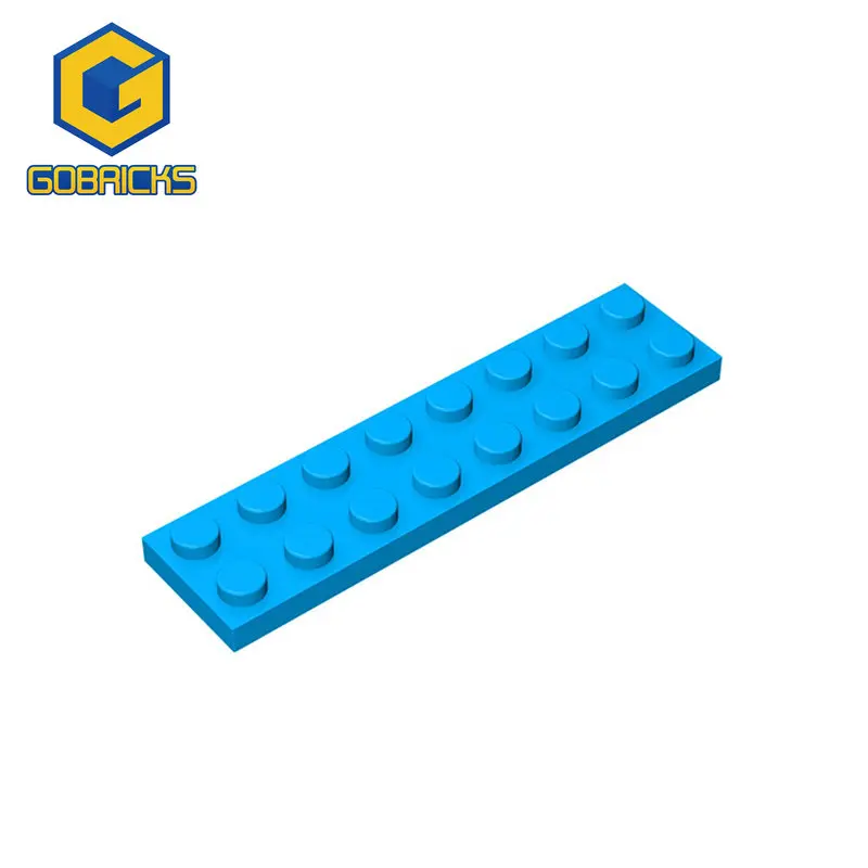 Gobricks 10Pcs MOC Parts 3034 Plate 2 x 8 Compatible Bricks DIY Assmble Building Blocks Particle Kids Puzzle Brain Birthday Gift