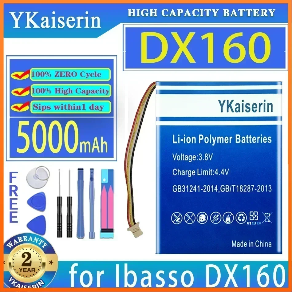 YKaiserin Mobile Phone Batteries 5000mAh for Ibasso DX160 DAP Player Ortable Batteries for Cell Phones Battery + Track Code