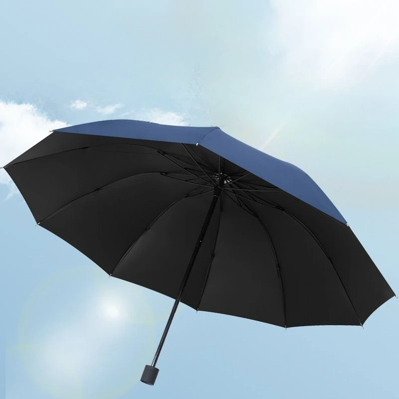 Extra-Large Reinforced Dual-Purpose Umbrella for Men and Women, Rain Gear, Sunny and Rainy, Business, Sunshade, 10-bone