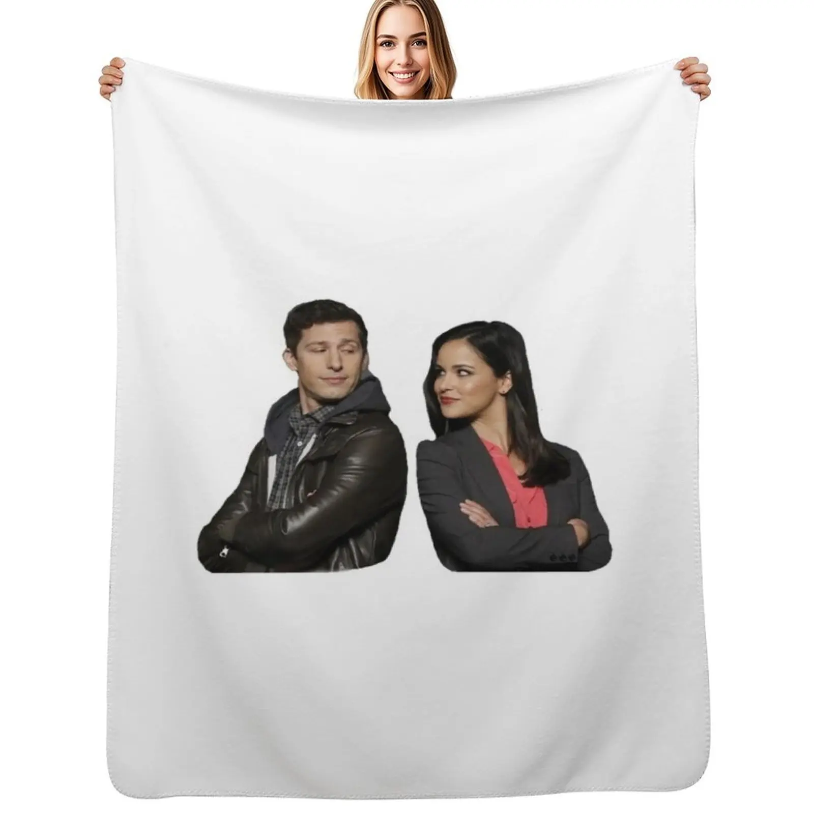 

Jake Peralta and Amy Santiago Throw Blanket for sofa Camping Large warm for winter Blankets