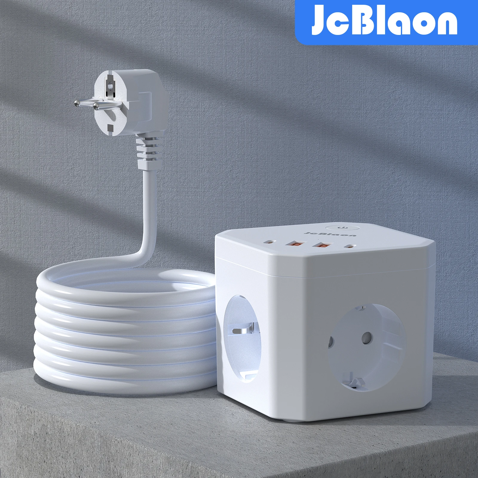 

Несколько розеток (16 А/3680 Вт) с удлинителем длиной 1,5 м, 4 розетками и 4 USB-портами, несколькими розетками для дома, офиса (белого цвета)