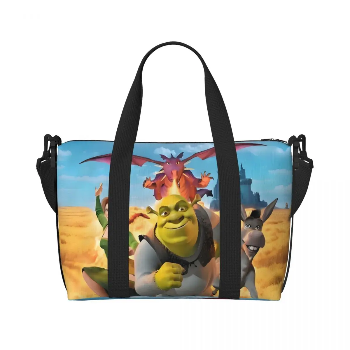 

Custom Comedy Film Shrek Tote Bag Women Large Capacity Cartoon Funny Anime Kawaii Gym Beach Shoulder Travel Bag