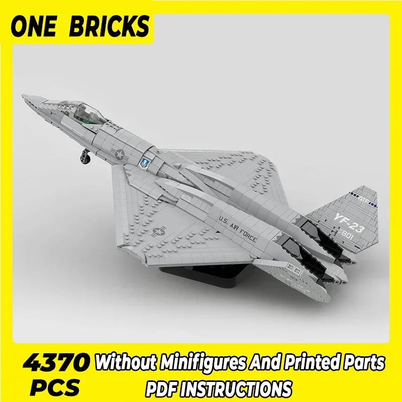 Military Aircraft Model Moc Building Bricks 1:35 YF-23 Grey Ghost & Black Widow II Technology Blocks Gift Toys DIY Sets Assembly